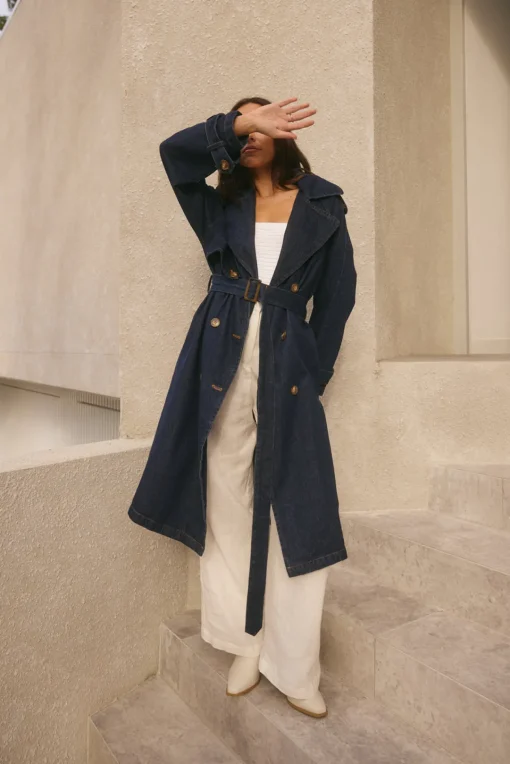 Taylah Trench Coat Denim