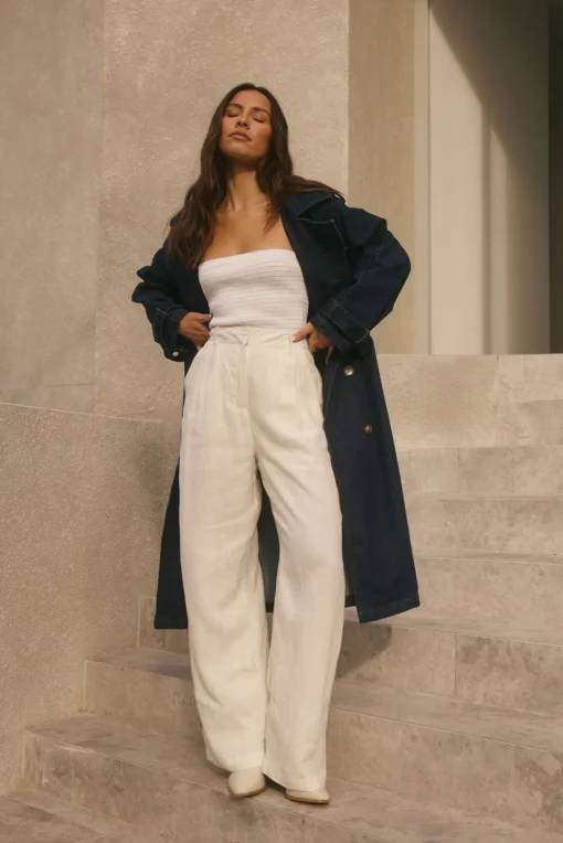 Taylah Trench Coat Denim