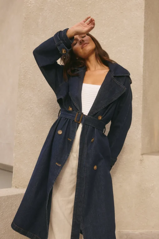 Taylah Trench Coat Denim