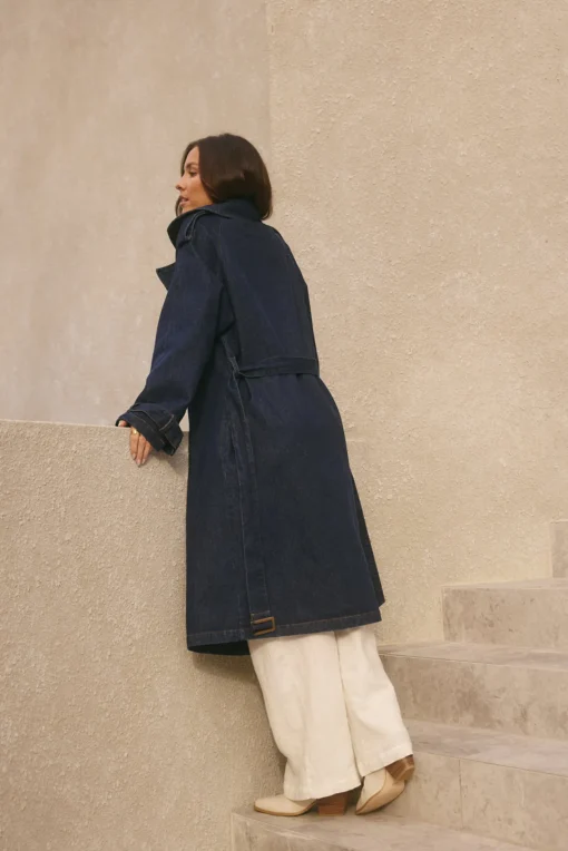 Taylah Trench Coat Denim