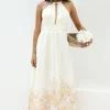 The Meadow’s Secret Halter Maxi Dress Yellow