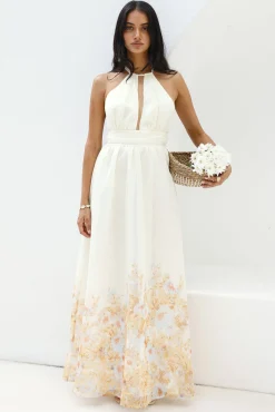 The Meadow’s Secret Halter Maxi Dress Yellow