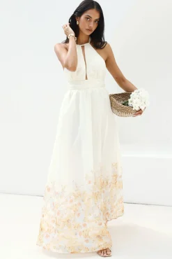 The Meadow’s Secret Halter Maxi Dress Yellow