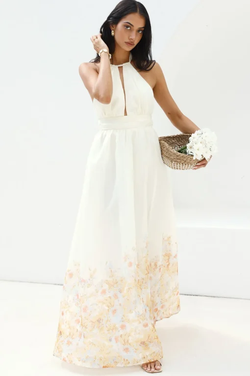 The Meadow’s Secret Halter Maxi Dress Yellow