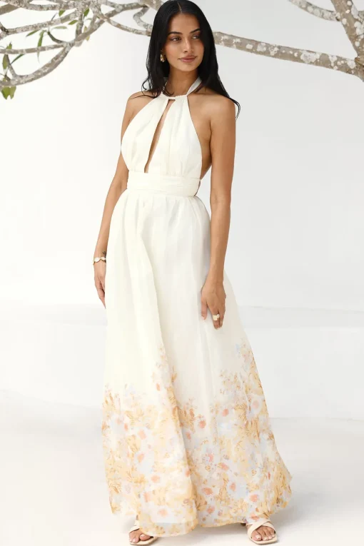 The Meadow’s Secret Halter Maxi Dress Yellow