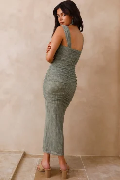 Think Of Me Mesh Maxi Dress Green