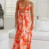 Through The Gardens Maxi Dress Red