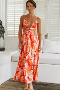 Through The Gardens Maxi Dress Red