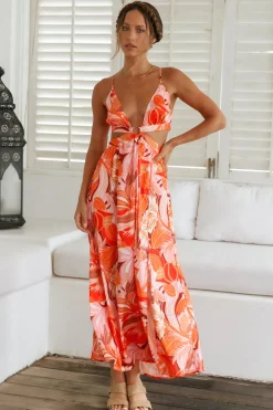 Through The Gardens Maxi Dress Red