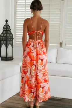 Through The Gardens Maxi Dress Red