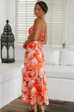 Through The Gardens Maxi Dress Red