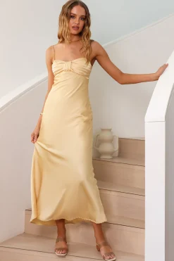 Traveling To Places Maxi Dress Yellow