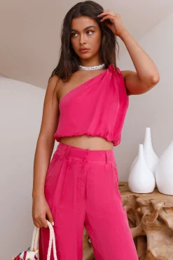 Tropical Dreamscape Crop Top Pink