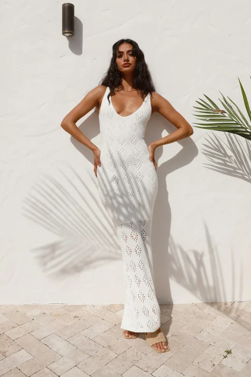 Tuning In Maxi Dress White