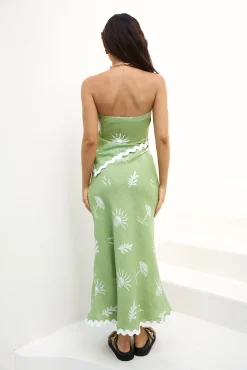 Vacation Away Asymmetrical Top Green