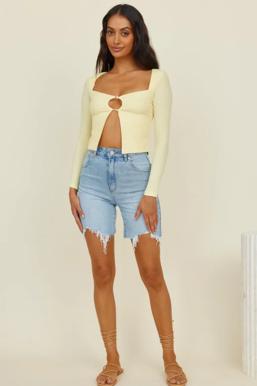 Vice Versa Crop Top Yellow