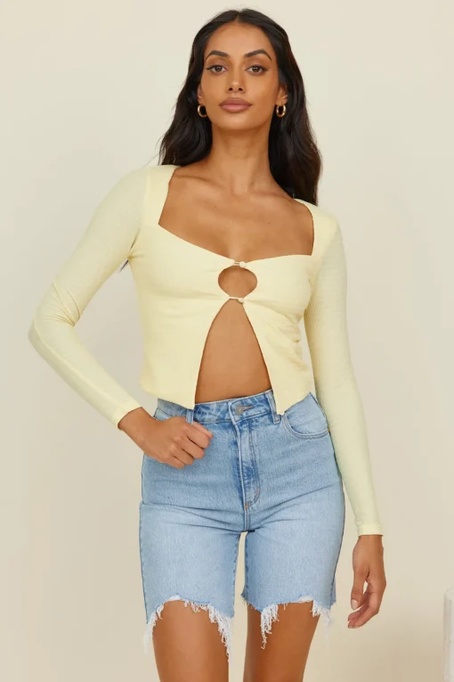 Vice Versa Crop Top Yellow