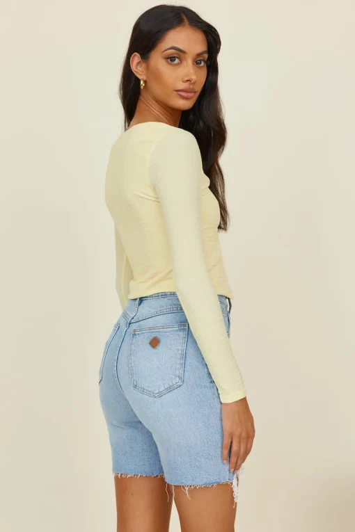 Vice Versa Crop Top Yellow