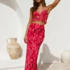 Waiting On You Maxi Skirt Red