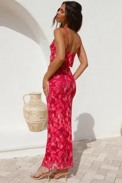 Waiting On You Maxi Skirt Red