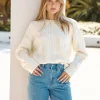 Warm Embrace Cable Knit Sweater Cream