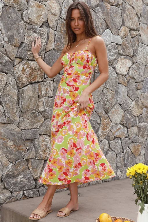 Water Lilies Maxi Dress Orange