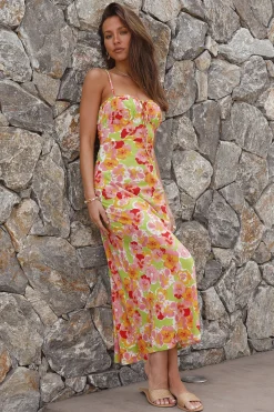 Water Lilies Maxi Dress Orange