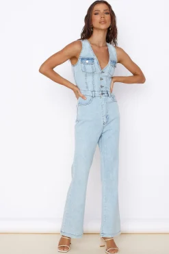 Wherever I Go Jumpsuit Blue Denim