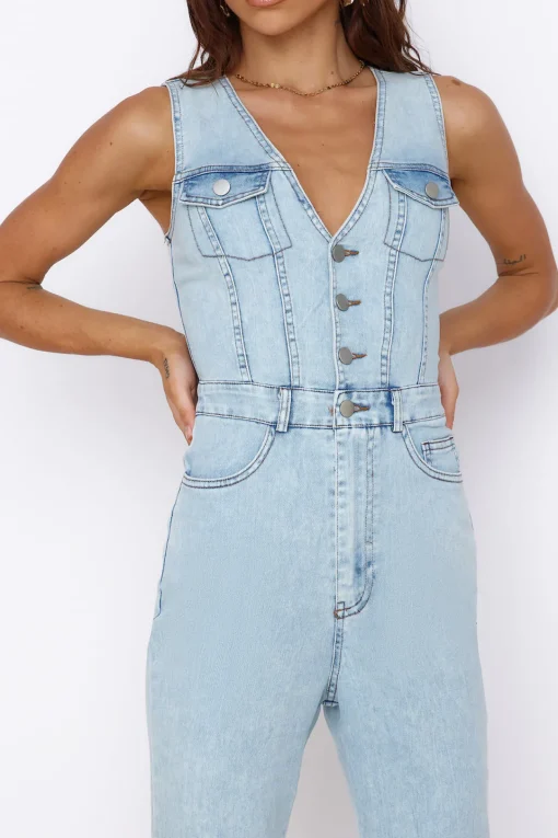 Wherever I Go Jumpsuit Blue Denim