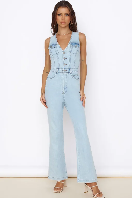 Wherever I Go Jumpsuit Blue Denim