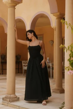 Whispering Willow Maxi Dress Black