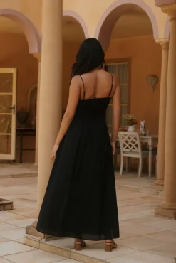 Whispering Willow Maxi Dress Black