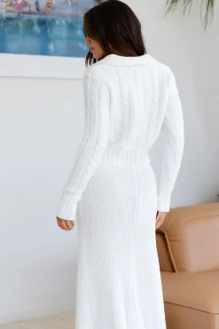 Winter Bliss Knit Cardigan White
