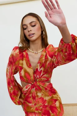 Wish On A Star Midi Dress Red