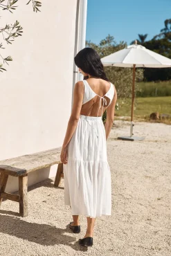 With The Wind Midi Dress White