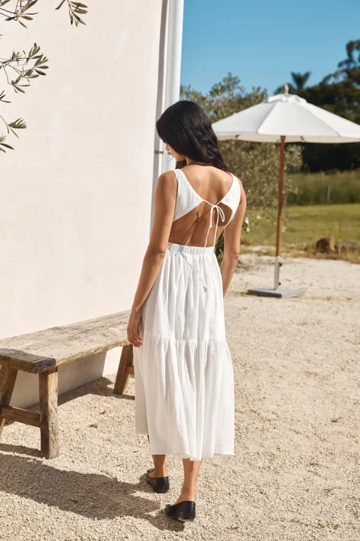 With The Wind Midi Dress White