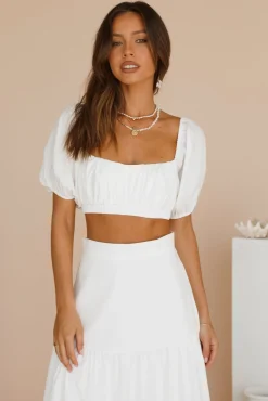 Yours For The Day Crop Top White