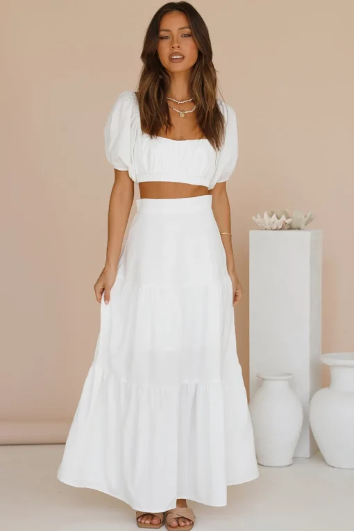 Yours For The Day Crop Top White